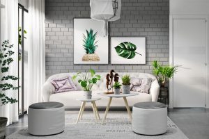 دکوراسیون سفید و خاکستری